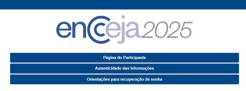 reprodução da página do participante encceja